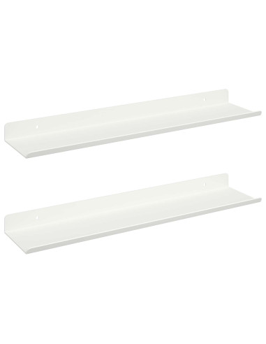 Scaffale da parete con lo scaffale 2 pcs Bianco 40 x 9 x 2,5 cm