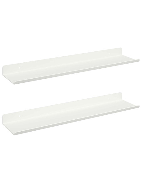 Scaffale da parete con lo scaffale 2 pcs Bianco 40 x 9 x 2,5 cm