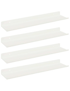 Scaffale da parete con lo scaffale 4 pcs Bianco 40 x 9 x 2,5 cm 2