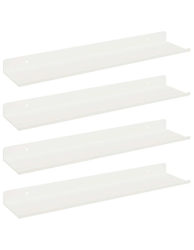 Scaffale da parete con lo scaffale 4 pcs Bianco 40 x 9 x 2,5 cm