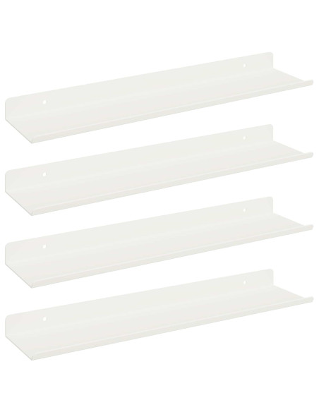 Scaffale da parete con lo scaffale 4 pcs Bianco 40 x 9 x 2,5 cm