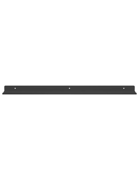 Scaffale da parete con lo scaffale 4 pcs Nero 60 x 9 x 2,5 cm