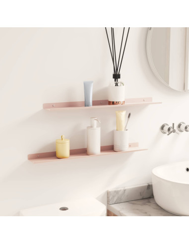 Scaffale da parete con lo scaffale 2 pcs Rosa 60 x 9 x 2,5 cm