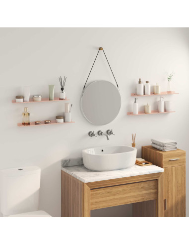 Scaffale da parete con lo scaffale 4 pcs Rosa 60 x 9 x 2,5 cm