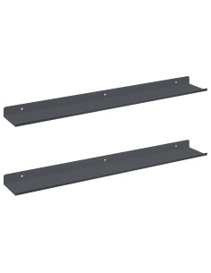 Scaffale da parete 2 pcs Antracite 60 x 9 x 2,5 cm 2