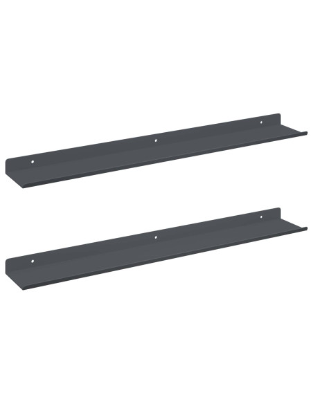 Scaffale da parete 2 pcs Antracite 60 x 9 x 2,5 cm