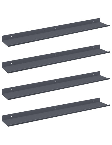 Scaffale da parete 4 pcs Antracite 60 x 9 x 2,5 cm
