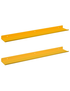 Scaffale da parete 2 pcs Giallo senape 60 x 9 x 2,5 cm 2