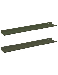 Scaffale da parete 2 pcs Verde oliva 60 x 9 x 2,5 cm 2