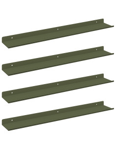 Scaffale da parete 4 pcs Verde oliva 60 x 9 x 2,5 cm 2