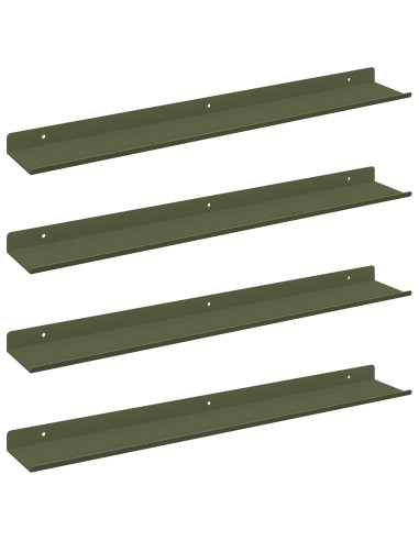 Scaffale da parete 4 pcs Verde oliva 60 x 9 x 2,5 cm
