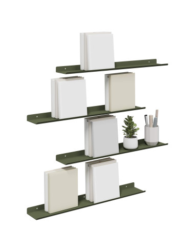 Scaffale da parete 4 pcs Verde oliva 60 x 9 x 2,5 cm