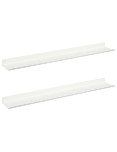 Scaffale da parete con lo scaffale 2 pcs Bianco 60 x 9 x 2,5 cm 2