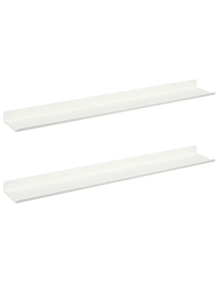 Scaffale da parete con lo scaffale 2 pcs Bianco 60 x 9 x 2,5 cm