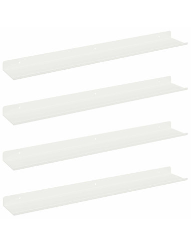 Scaffale da parete con lo scaffale 4 pcs Bianco 60 x 9 x 2,5 cm