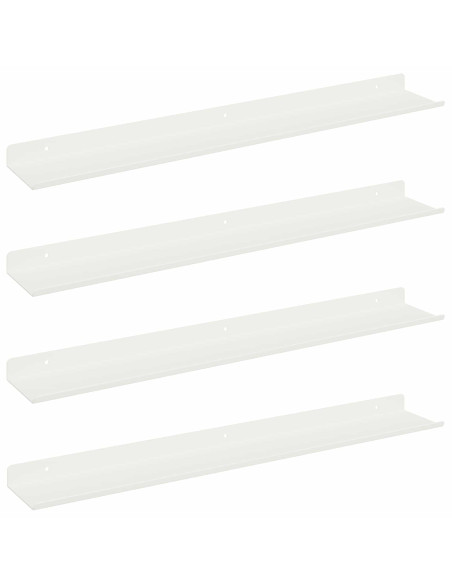 Scaffale da parete con lo scaffale 4 pcs Bianco 60 x 9 x 2,5 cm