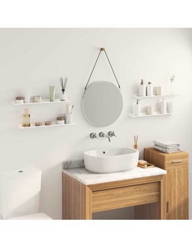 Scaffale da parete con lo scaffale 4 pcs Bianco 60 x 9 x 2,5 cm
