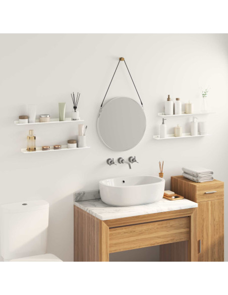 Scaffale da parete con lo scaffale 4 pcs Bianco 60 x 9 x 2,5 cm