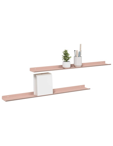 Scaffale da parete con lo scaffale 2 pcs Rosa 80 x 9 x 2,5 cm