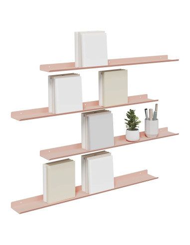 Scaffale da parete con lo scaffale 4 pcs Rosa 80 x 9 x 2,5 cm
