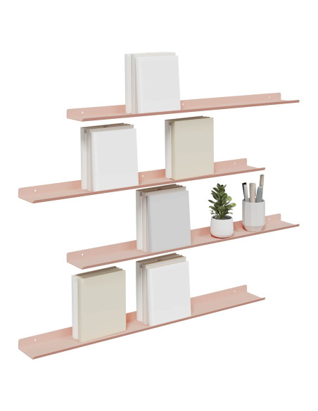Scaffale da parete con lo scaffale 4 pcs Rosa 80 x 9 x 2,5 cm