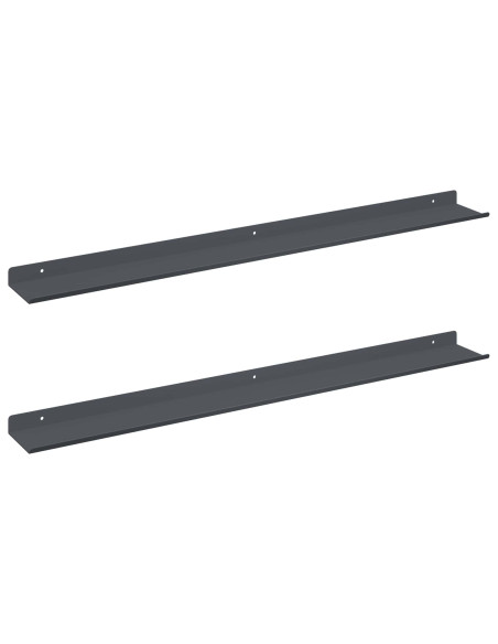 Scaffale da parete 2 pcs Antracite 80 x 9 x 2,5 cm