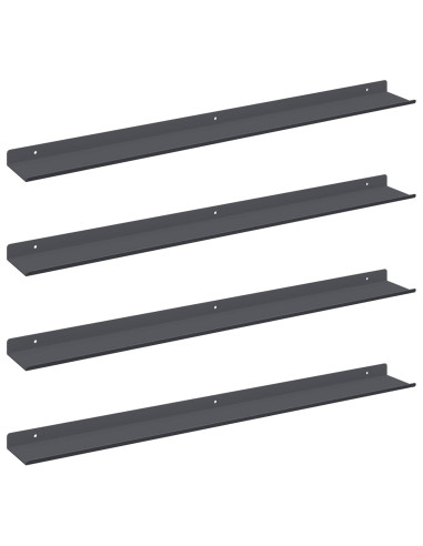 Scaffale da parete 4 pcs Antracite 80 x 9 x 2,5 cm