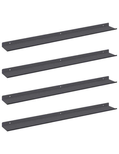 Scaffale da parete 4 pcs Antracite 80 x 9 x 2,5 cm