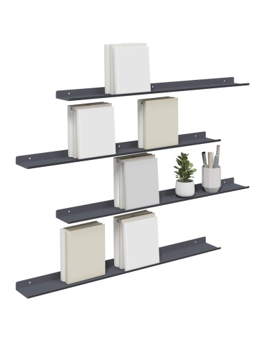 Scaffale da parete 4 pcs Antracite 80 x 9 x 2,5 cm