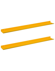 Scaffale da parete 2 pcs Giallo senape 80 x 9 x 2,5 cm 2