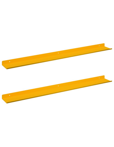 Scaffale da parete 2 pcs Giallo senape 80 x 9 x 2,5 cm