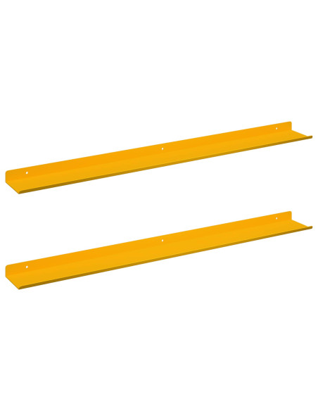 Scaffale da parete 2 pcs Giallo senape 80 x 9 x 2,5 cm