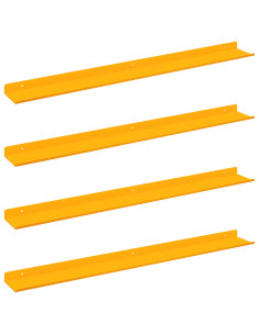 Scaffale da parete 4 pcs Giallo senape 80 x 9 x 2,5 cm 2