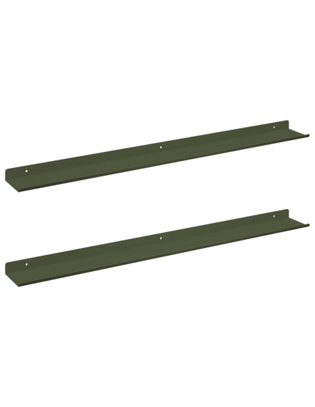 Scaffale da parete 2 pcs Verde oliva 80 x 9 x 2,5 cm