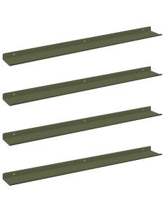 Scaffale da parete 4 pcs Verde oliva 80 x 9 x 2,5 cm 2