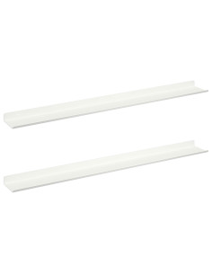 Scaffale da parete con lo scaffale 2 pcs Bianco 80 x 9 x 2,5 cm 2