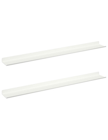 Scaffale da parete con lo scaffale 2 pcs Bianco 80 x 9 x 2,5 cm