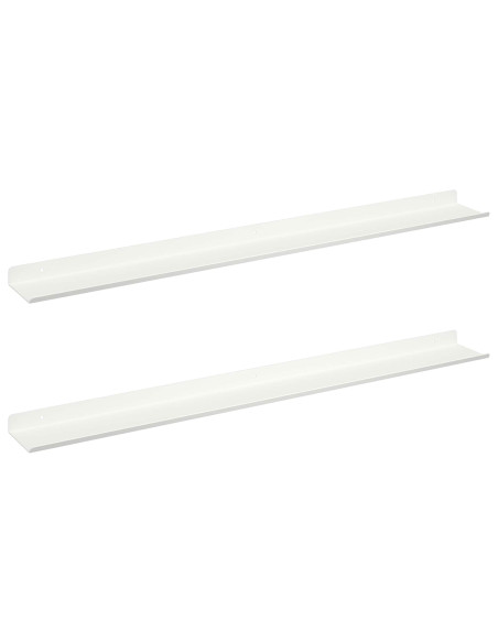 Scaffale da parete con lo scaffale 2 pcs Bianco 80 x 9 x 2,5 cm