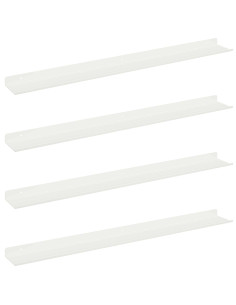 Scaffale da parete con lo scaffale 4 pcs Bianco 80 x 9 x 2,5 cm 2