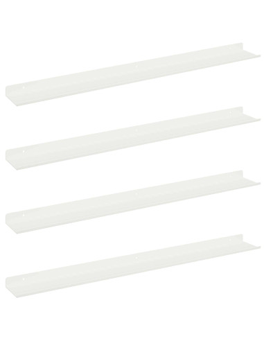 Scaffale da parete con lo scaffale 4 pcs Bianco 80 x 9 x 2,5 cm