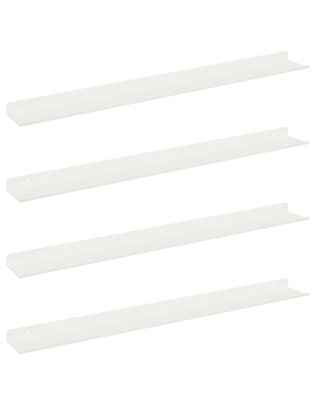 Scaffale da parete con lo scaffale 4 pcs Bianco 80 x 9 x 2,5 cm