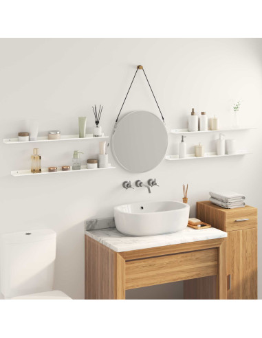 Scaffale da parete con lo scaffale 4 pcs Bianco 80 x 9 x 2,5 cm