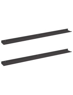 Scaffale da parete con lo scaffale 2 pcs Nero 100 x 9 x 2,5 cm 2