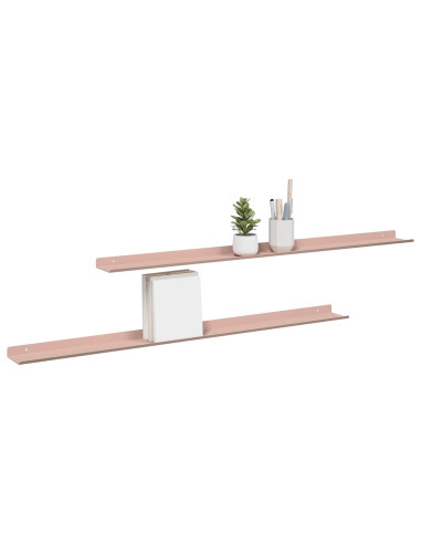 Scaffale da parete con lo scaffale 2 pcs Rosa 100 x 9 x 2,5 cm