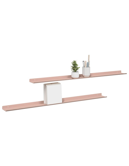 Scaffale da parete con lo scaffale 2 pcs Rosa 100 x 9 x 2,5 cm