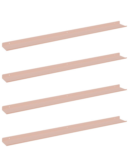 Scaffale da parete con lo scaffale 4 pcs Rosa 100 x 9 x 2,5 cm