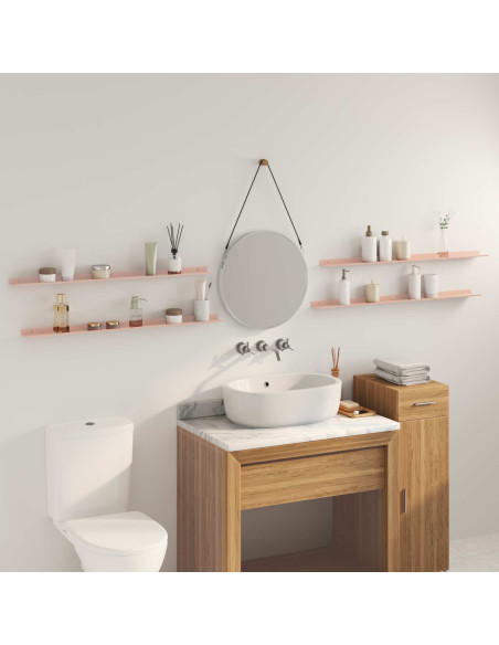 Scaffale da parete con lo scaffale 4 pcs Rosa 100 x 9 x 2,5 cm