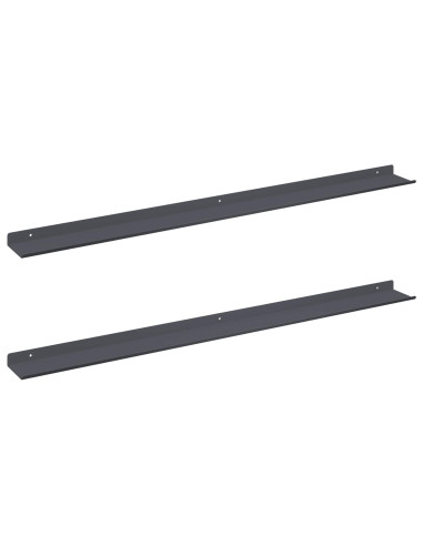 Scaffale da parete 2 pcs Antracite 100 x 9 x 2,5 cm