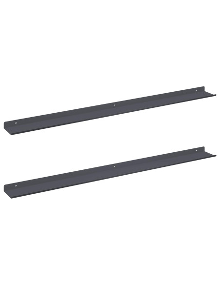Scaffale da parete 2 pcs Antracite 100 x 9 x 2,5 cm