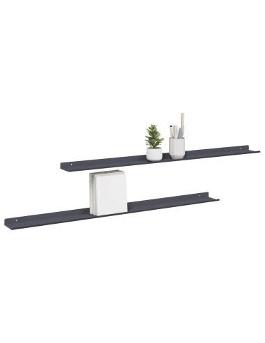 Scaffale da parete 2 pcs Antracite 100 x 9 x 2,5 cm